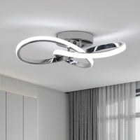 1 x RAW Customer Returns Comely LED Ceiling Light, 38W LED Ceiling Chandelier Modern Flower Design, Silver Aluminum Ceiling Lamp for Living Room Kitchen Bedroom Hallway, Cold White 6500K - RRP €54.98