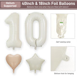 15 x Brand New Cream Birthday Decorations Blush Happy Birthday Banner Cream Number Foil Balloons Champaign Gold Sand White Latex Confetti Balloons for Birthday Party Decor 20 Year  - RRP €166.35