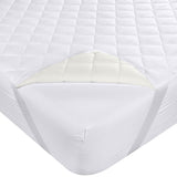 1 x RAW Customer Returns Utopia Bedding Quilted Mattress Topper 150 x 200 cm, Soft Microfiber Mattress Cover, Quilted Mattress Protector With Elastic Bands, 4 Corner Elastics Stretchable Up to 38 cm White  - RRP €24.99