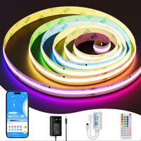 1 x RAW Customer Returns PAUTIX 5M Addressable RGBIC Pixel COB LED Strip Set, DC24V Color Changing Strips Multicolor Flexible Ribbon with 72W Power Supply for DIY Party Decorations - RRP €50.41