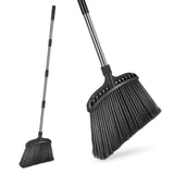 1 x RAW Customer Returns Masthome Broom with Handle, Street Broom with 142 cm Stainless Steel Long Handle, Width 35 cm Stiff Bristles Industrial Broom for Cleaning Streets, Outdoor Yard, Terraces, Piazza - Black - RRP €22.69