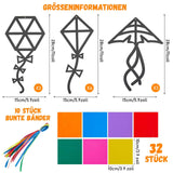 5 x Brand New Gulfmew Stained Glass Suncatcher Craft Kit of 10 with Stained Glass for Kids Stained Glass Decoration Set for Paper Crafts Christmas Birthday Party Decoration Kite  - RRP €96.0