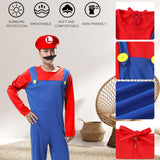 1 x RAW Customer Returns Shengruili Mario Costume Luigi Costume Set, Luigi Costume, Bros Cosplay Costume, Women Men Boys Girls Outfit for Christmas Carnival Fancy Dress Costumes, Adults 15  - RRP €18.37