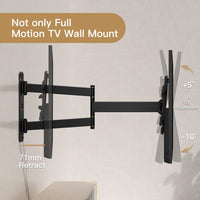 1 x RAW Customer Returns WHYFONE TV wall mount swivel bracket for 32-70 inch flat curved TVs, 180 rotatable TV wall bracket with 710mm long arm, tiltable corner TV bracket up to 45kg Max. VESA 600x400mm - RRP €69.99