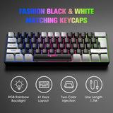 1 x RAW Customer Returns XINMENG Wired Gaming Keyboard Mouse Combo, with 61 Keys RGB Backlit Gaming Keyboard, Mouse Pad, 7 Color Breathing Light Gaming Mouse, 3600 DPI, Panda Series Color, for PS4 Windows PC Mac Laptop-Black - RRP €34.84