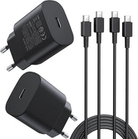 1 x RAW Customer Returns 2-Pack 25W Charger USB C, Fast Charger PD 3.0 Charging Plug with Fast Charging Cable 1.8m Power Supply for Samsung Galaxy S23 S22 S21 Ultra S21 S20 Note20 S10 S9, iPhone 15 Pro Max Mobile Phone Chargers - RRP €25.44