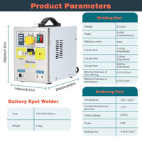 1 x RAW Customer Returns Hanchen 3.2kw Battery Spot Welder 709A Battery Pulse Welder with 2 in 1 Soldering Iron for 18650 16430 22650 32650 Battery Spot Welder 220V - RRP €348.43