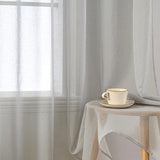 1 x RAW Customer Returns MIULEE Curtains with ruffle tape set of 2 curtains with eyelets curtains living room made of sheer voile curtains transparent bedroom grey 140 x 245 cm - RRP €24.19