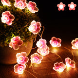 1 x RAW Customer Returns Cherry Blossom String Lights for Girls Bedroom Pink String Lights 40 LED USB Battery Operated Decorative Lights for Indoor Outdoor Use - RRP €18.14