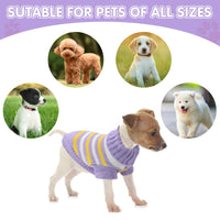 1 x Brand New Small Dog Sweater, Knitted Dog Sweater, Warm Puppy Sweater, Cat Puppy Turtleneck Knit Sweater, Winter Striped Puppy Sweater, Welsh Corgi, Yorkshire Terrier, Chihuahua L, Purple  - RRP €16.8