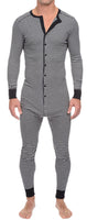 1 x Brand New FEOYA Men s Pajamas Long Sleeve Romper Sleepsuit Jumpsuit Onesie Overall Sleepwear One-Piece Pajamas Tracksuit Full Body Suit Leisure Suit Thermal Underwear 3XL Gray - RRP €47.99