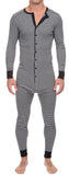 1 x Brand New FEOYA Men s Pajamas Long Sleeve Romper Sleepsuit Jumpsuit Onesie Overall Sleepwear One-Piece Pajamas Tracksuit Full Body Suit Leisure Suit Thermal Underwear 3XL Gray - RRP €47.99