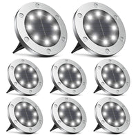 1 x RAW Customer Returns infray solar lights garden, solar floor lights with 8 LEDs, solar lamps for outdoors IP65 waterproof, path lights solar light cold white 8-pack - RRP €29.99