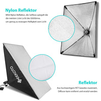 1 x RAW Customer Returns GEEKOTO Softbox Set Photo Studio 50 x 70cm, Continuous Light Studio Light Set with 2 Softbox Lamps E27 85W 5500K, 2m Fully Adjustable Light Stands for Studio Portraits, Product Photography, Fashion Photos, etc. - RRP €96.79