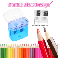 2 x Brand New 12 Pcs Manual Pencil Sharpeners, Colorful Hand Held Small Compact Pencil Sharpener with Lid for Travel, School, Office - RRP €16.1