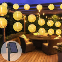 2 x RAW Customer Returns Solar fairy lights outdoor, 9.5 m 25 LED lantern fairy lights outdoor 8 mode lantern fairy lights outdoor IP65 waterproof solar fairy lights decoration for garden, balcony, terrace, yard, party warm white - RRP €39.98