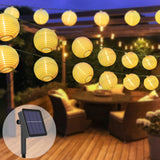 1 x RAW Customer Returns Solar fairy lights outdoor, 9.5 m 25 LED lantern fairy lights outdoor 8 mode lantern fairy lights outdoor IP65 waterproof solar fairy lights decoration for garden, balcony, terrace, yard, party warm white - RRP €19.99