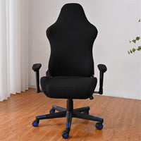 1 x RAW Customer Returns Gaming chair covers Gaming chair cover 4 pieces, office chair swivel chair cover with armrests chair back cover, stretchable chair covers for computer gaming chair, racing style, office chair - without chair, black - RRP €25.98