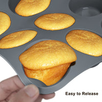 1 x RAW Customer Returns Aschef 12x non-stick silicone baking pans bread baking pan cake pan muffin pan with dough scraper baking brush measuring spoon set, heat-resistant baking pan for baking pizza bread cake cupcake muffin - gray - RRP €26.91