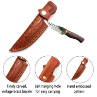 1 x RAW Customer Returns LONGHAO leather sheath, knife sheath leather, pocket knife holster, leather sheath for knives, leather pocket knife for belt, for outdoor camping, barbecue, hiking, trekking, for outdoor camping hunting gift - RRP €13.8