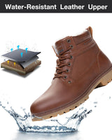 1 x RAW Customer Returns LANGDU Winter Boots Men s Winter Shoes Lined Snow Boots Winter Non-Slip Warm Boots Size 41-46EU Brown, 43EU  - RRP €50.41