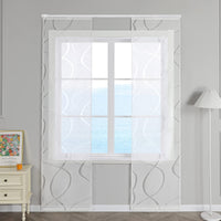 1 x RAW Customer Returns ESLIR Sliding Curtains Voile Panel Curtains Set of 2 Sliding Curtains Living Room Curtains with Velcro Curtain Curtains Transparent Curtain Burnout White W x H 57 x 225 cm Pack of 2 - RRP €47.39