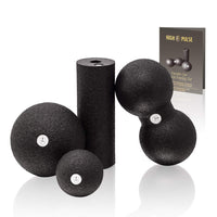 1 x RAW Customer Returns High Pulse fascia set including 2x mini fascia roll, 1x fascia ball, 1x duo ball and exercise poster combination for a targeted, deep-acting massage of the regeneration of the muscles S - RRP €20.64