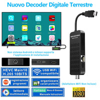 1 x RAW Customer Returns 2024 Digital Terrestrial Decoder, DVB-T2 Decoder, HD 1080P H.265 HEVC Main 10-Bit, Support-HDMI, AV, Ethernet, USB WiFi, Projector, PVR, LCN, Multimedia 2 in 1 Remote Control with TV Control  - RRP €27.53