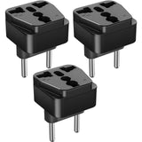 1 x RAW Customer Returns Pack of 3 EU UK USA to Brazil plug adapter, travel adapter Brazil Type-N, Brazil travel plug socket adapter, Australia Italy China plug to Brazil, for home, travel, black - RRP €15.12