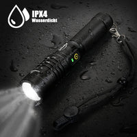 1 x RAW Customer Returns efluky LED flashlight, extremely bright 2000 lumens USB rechargeable XHP50 LED flashlights with zoomable 5 lighting modes, with 2000mAh battery, IPX4 waterproof for camping, hiking, outdoor and emergency - RRP €16.99