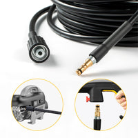 1 x RAW Customer Returns YUET 10M high pressure hose pipe cleaning set, pipe cleaning hose water pipe M22-14mm, Click Connect for K rcher high pressure cleaner K2 K3 K4 K5 K6 K7 Karcher hose, with screw thread - RRP €28.08