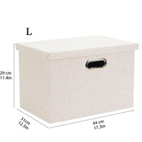 8 x Brand New Wintao storage box with lid, foldable storage boxes, beige, large 44 x 31 x 29 cm, 1 piece - RRP €163.2