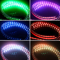 1 x RAW Customer Returns LED underbody lighting, 4Pcs 2x60 2x90 cm 64 modes Bluetooth APP control underbody lighting neon lights, 12V 16 million colors RGB decoration lighting set - RRP €31.96