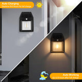 1 x RAW Customer Returns DEECOZY Solar Lights For Outdoor With Motion Sensor, LED 3 Modes Solar Lights For Outdoor Automatic On Off, IP65 Waterproof LED Solar Spotlight Outdoor For Wall Light, Garden, Yard, Garage 4Pcs  - RRP €28.99