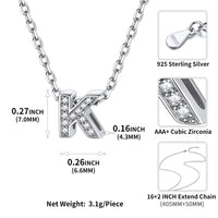 1 x Brand New ChicSilver 925 silver chain letter K chain with zirconia ladies silver letter chain for women and men as a beautiful gift for wedding anniversary - RRP €33.99