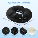 1 x RAW Customer Returns HOMCA Seat Cushion Hemorrhoids Orthopedic Donut Cushion Made of Memory Foam, Ergonomic Coccyx Cushion for Wheelchairs, Cars and Office Chairs, Increases Seating Comfort, 45x40x9cm, Black - RRP €35.99