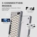 1 x RAW Customer Returns YUNZII AL71 68 Mechanical Keyboard, All-Aluminum CNC, Hot Swap Ring, 2.4GHz Wireless BT5.0 USB-C Wired Gaming Keyboard, NKRO RGB, for Win Mac Silver,Crystal White Switch  - RRP €121.97