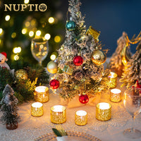 1 x RAW Customer Returns NUPTIO Gold Tealight Holder Glass Tealight Glasses - 12 Pieces Small Tealight Wedding Lantern Floating Candles Tealight Glass Candle Holder Glasses Votive Candle Holder Christmas Decoration 4cm 5cm Height - RRP €18.13