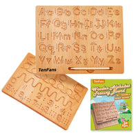 1 x RAW Customer Returns TanFans wooden alphabet writing board - Montessori educational toy for preschool children - promote fine motor skills - learn to write ABC - double-sided practice tool - gift for 3-5 year old children - RRP €17.99