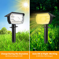 1 x RAW Customer Returns ZEEQII solar spotlights for outdoors, 6 pieces 3000K warm white solar spotlights for outdoors, IP65 waterproof 46 LED solar lamps for outdoors in the garden, light sensor solar lights for paths and entrances - RRP €49.99