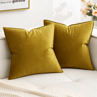 1 x Brand New MIULEE Set of 2 Velvet Cushion Covers Flange Cushion Cover Decorative Sofa Cushions Decorative Cushion Wrapped Edge Cushion Covers Decorative Cushion Cover for Sofa Living Room Bedroom 60 x 60 cm Olive Green - RRP €20.99