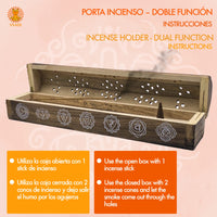 1 x RAW Customer Returns Incense burner censer wooden box hand decorated in India - Exclusive chakra design, 30.5 x 6.2 x 5.5 cm, weight 240 g, wooden incense. - RRP €13.95