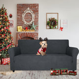 1 x RAW Customer Returns YSTELLAA Sofa Cover 3 Seater, Stretch Sofa Cover, Modern Sofa Cover, Elastic Sofa Cover, Non-Slip Sofa Cover, Couch Cover With Armrests, Prevent Pets from Scratching, Dark Gray - RRP €35.69