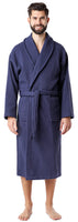 1 x RAW Customer Returns Ladeheid men s terry cloth bathrobe made of 100 cotton waffle piqu LA40-226 dark blue D12 , M  - RRP €30.24