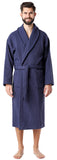 1 x RAW Customer Returns Ladeheid men s terry cloth bathrobe made of 100 cotton waffle piqu LA40-226 dark blue D12 , M  - RRP €30.24