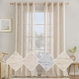 1 x RAW Customer Returns MIULEE Linen Living Room Curtains Bedroom Sheer Translucent Transparent Curtains for Window Living Room Crisscross Curtain Modern Living Room Dining Room Kitchen 2 Sheets 140x245 cm Nature - RRP €33.43