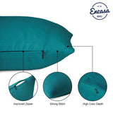 1 x RAW Customer Returns Encasa Cotton Pillow Cases, Set of 2 I 18x18 in 45x45 cm - Azul Blue I No Insert I Simply Pillowcases I Machine Washable Indoor Use Only - RRP €17.48