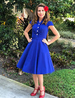 1 x RAW Customer Returns Wedtrend Women 1950s Audrey Hepbun Vintage Polka Dots Cocktail Dress WTP10007Royal Blue M - RRP €39.99