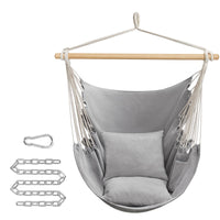 1 x RAW Customer Returns SONGMICS Hanging Chair, Hanging Swing, Hanging Chair with 2 Cushions, Metal Chain, Load Capacity up to 150 kg, Indoor and Outdoor, Living Room, Bedroom, Dove Grey GDC197G01 - RRP €33.26