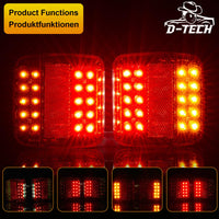 1 x RAW Customer Returns D-TECH Waterproof Wireless LED Tail Lights with Magnet 12V 24V Bluetooth LED Tail Lights for Trailer, Tractor, with 13 to 7 pin trailer adapter, Wireless LED Magnetic Battery Tail Lights Trailer - RRP €78.98